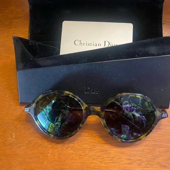Christian Dior CD Umbrage Sunglasses Distinctive Green Leaf Print - Picture 2 of 6